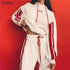 Nibbe spring Autumn fashion women Sportswear 2 piece set women White Red Active Wear Casual Sweat Pants Hooded Sweatshirt Hoodie - menochic